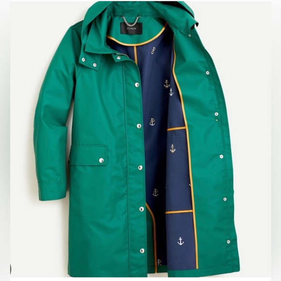 J. Crew Jackets & Blazers - J Crew Classic Green Rain Coat Size Medium